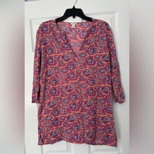 J Crew patterned gauze cover-up/tunic, size medium, excellent used condition